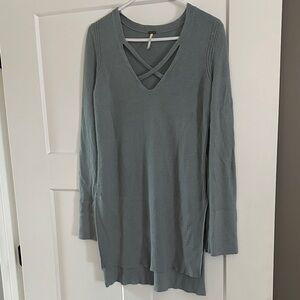 Free People V-Neck Tunic - Light Gray